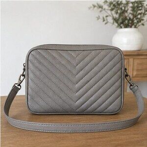 Stone Quilted Crossbody Bag